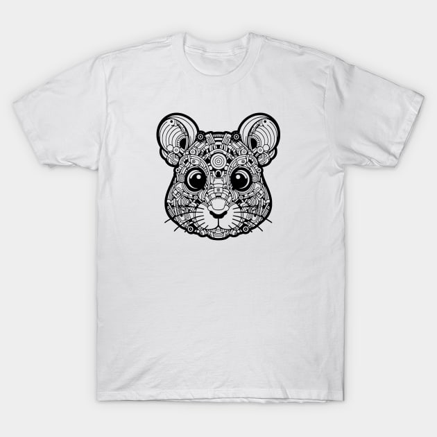 Biomechanical Mouse: An Advanced Futuristic Graphic Artwork with Abstract Line Patterns T-Shirt by AmandaOlsenDesigns